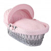 Grey wicker basket Pink Dimples