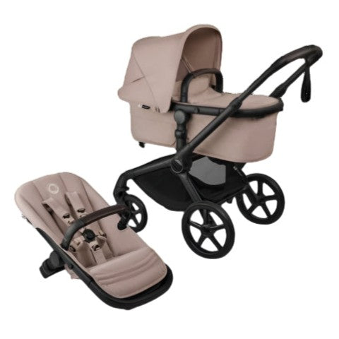 The Bugaboo Fox 5 Renew Complete Black/Desert Taupe Melange-Desert Taupe melange is now available at Tony Kealys