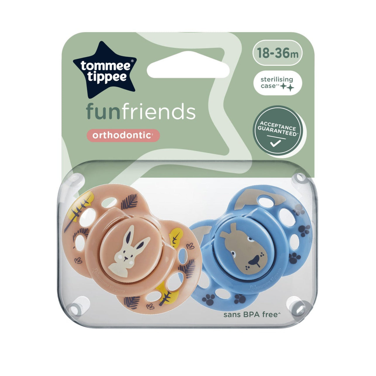 Tommee Tippee 18-36months moda soother orthodontic 2pk Tony Kealys