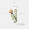 BIBS Pacifier Clip Braided Baby Blue/Ivory