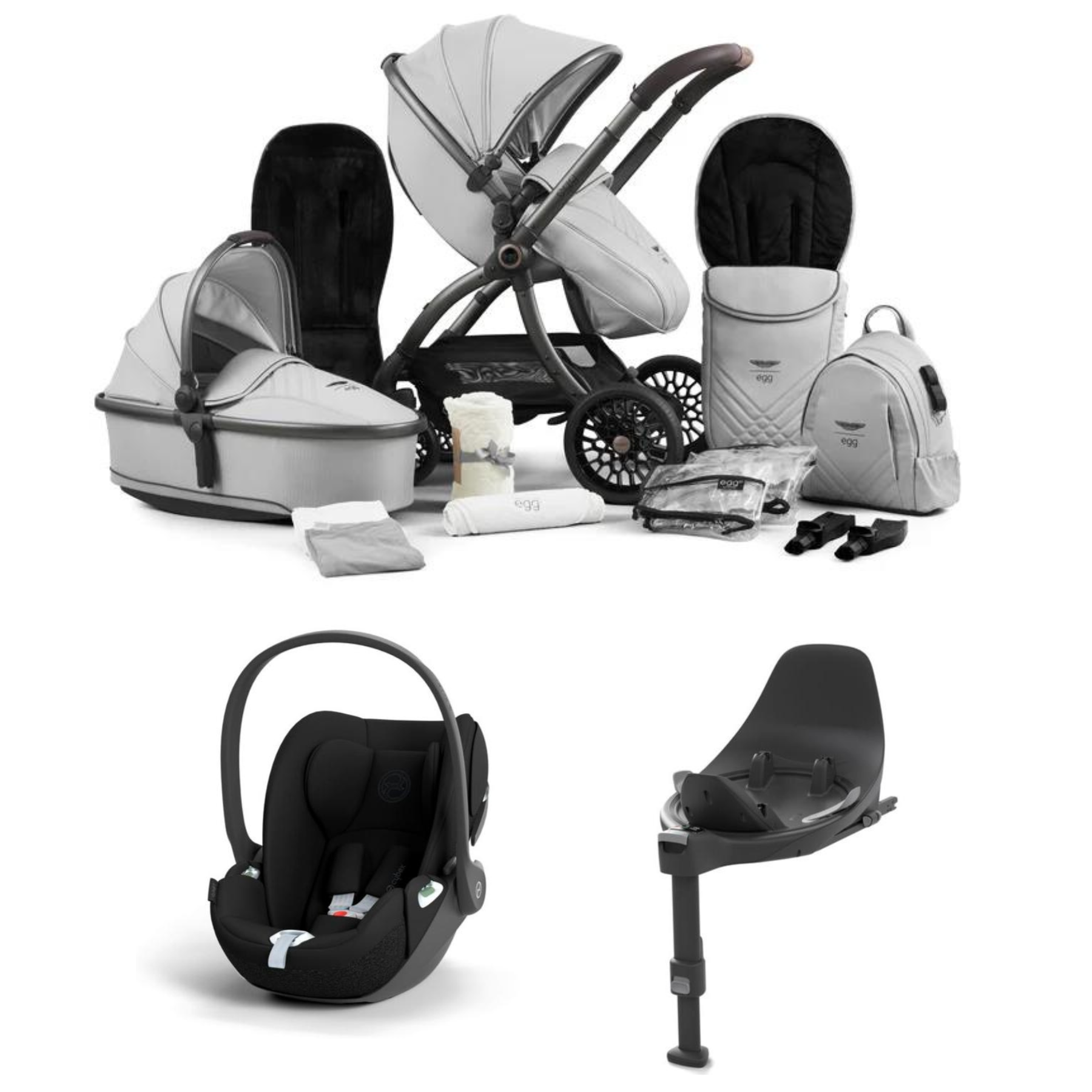 Aston Martin Egg 3 Travel System bundle with Cybex Cloud T & Base