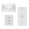 SilverCross Finchley white 3 Piece Furniture set with CotBed, Dresser & Wardrobe