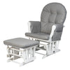 Babylo Brompton Glider & Footstool Grey suedette/White wood