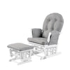 Babylo Brompton Glider & Footstool Grey suedette/White wood