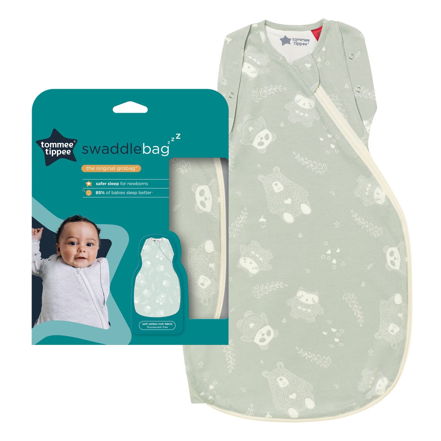 tommee tippee schlafsack The Tommee Tippee Swaddle bag 3-6M 1.0Tog Woodland Grofriend is now available at Tony Kealys