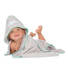 Clevamama Extra Large Baby Towel - White & Grey