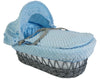 Grey wicker basket Blue Dimple (online only)