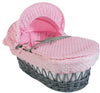 Grey wicker basket Pink Dimples (online only)