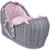 Grey wicker pod basket Pink Dimple (online only)