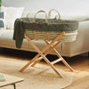 Little Green Sheep -Knitted Moses Basket and Static Stand Bundle - Juniper Knit