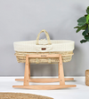 Little Green Sheep - Moses Basket and Rocking Stand Bundle - knitted Line