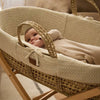 Little Green Sheep - Moses Basket and Rocking Stand Bundle - Quilted Linen