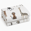 Cuddle Collection Two pack Moses Basket/Pram Fitted Sheets Animal Kingdom 73x30cm