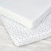 BabyElegance- 2pk Jersey Cot fitted sheet grey star